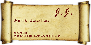 Jurik Jusztus névjegykártya